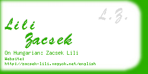 lili zacsek business card